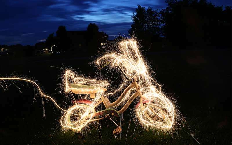 light painting scatto di notte